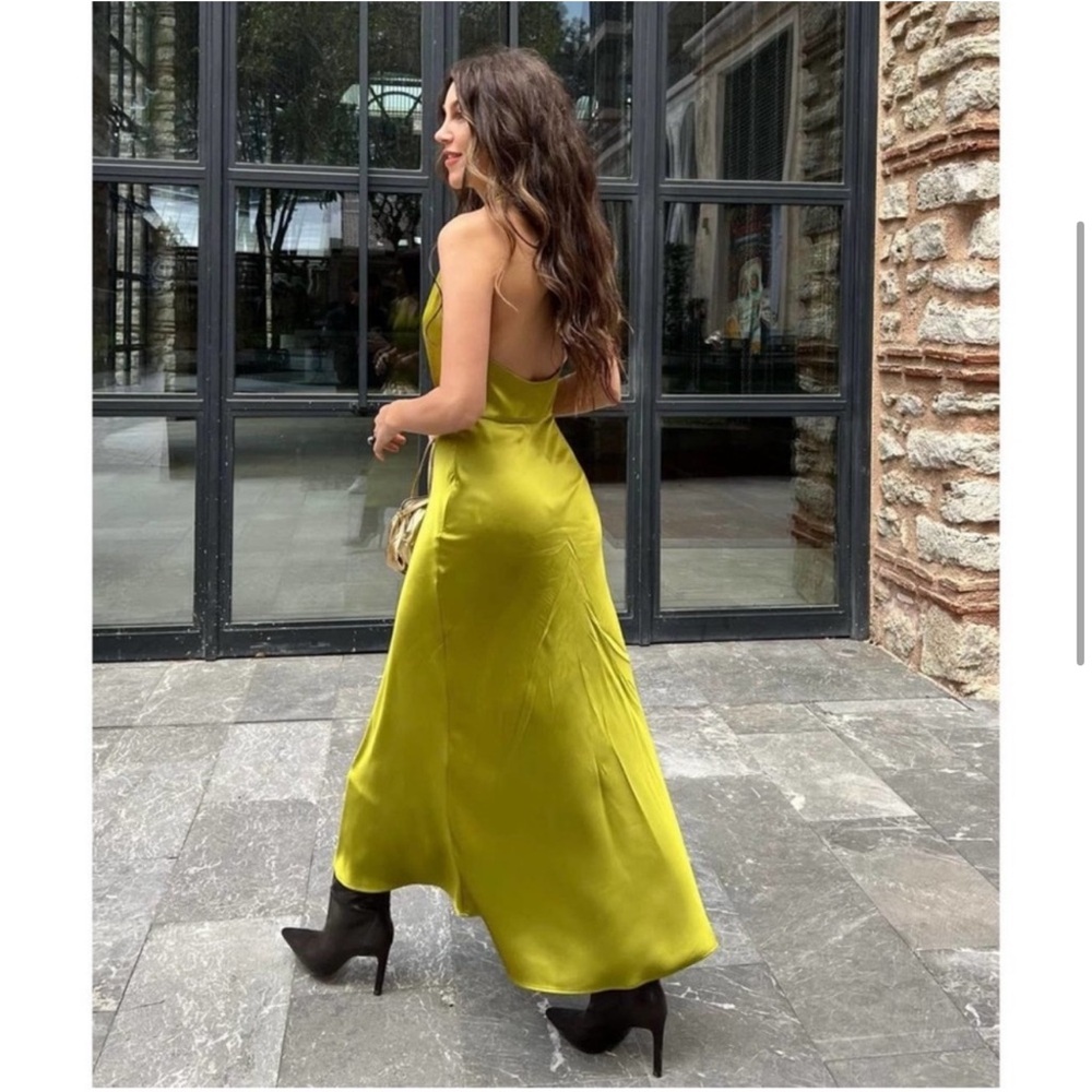 NWT // Zara Satin Halter Dress